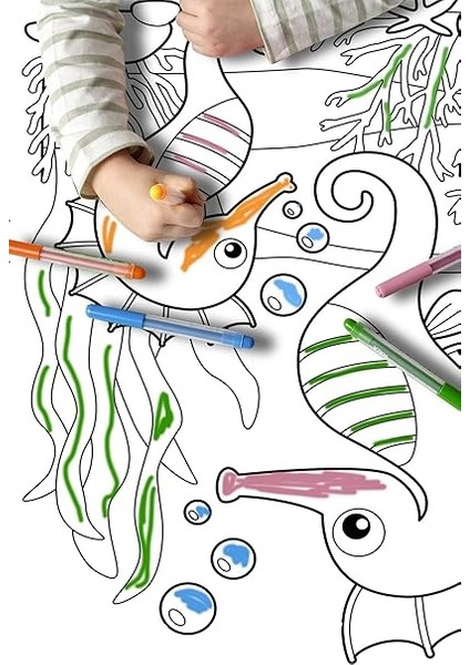 Yaşamı - Okyanus Hayatı - Dev Boyama Kağıdı - Boyama Rulosu - Büyük Boy 5 Metre Uzunluk fiyatları