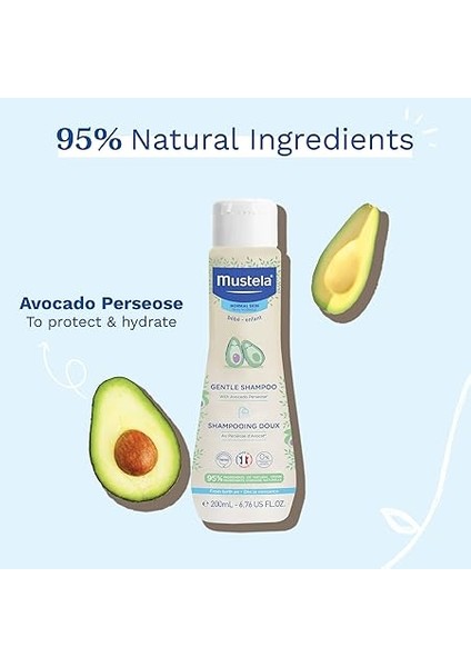 Doğal Avokadolu Bebek Nazik Şampuanı - Her Yaştan Çocuklar Için Saç Bakımı ve Saç Tipleri - Yırtılmaz ve Biyobozunur Formül - 7 Fl Oz - 2'li Paket fırsatları