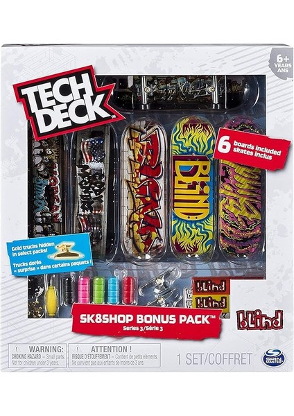 Deck SK8SHOP Bonus Paketi, Otantik Kaykay ve Aksesuar Içeren Parmak Kaykay Seti, 25. Yıl Dönümü Setleri, Rastgele Seçim, Farklı Ürünlerden Derleme