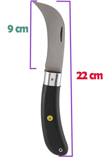 Bıçağı Eğri Uçlu Ara Çakı Bağ Bıçağı Paslanmaz Çelik Plastik Saplı Katlanır Bıçak 22 cm modelleri