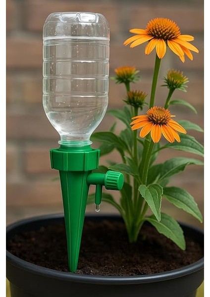 Store Bitki Sulama Aparatı, Ayarlanabilir Musluklu, Su Hazneli, Sağlam Plastik, Kolay Kurulum, Bahçe ve Saksı Bitkileri Için (Su Haznesiyle Birlikte)