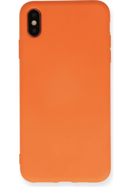 Iphone x Kılıf Nano Içi Kadife Silikon - Turuncu