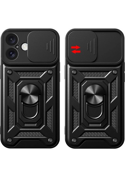 Newface Iphone 16 Kılıf Pars Lens Yüzüklü Silikon - Siyah fiyatları