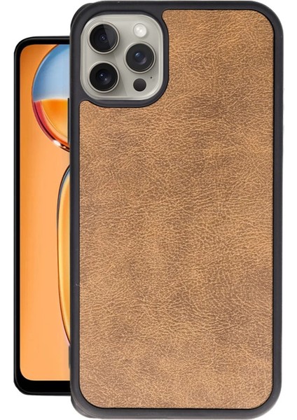 Newface Iphone 15 Kılıf Aras Deri Kapak - Taba