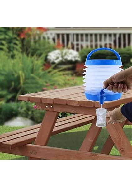 Akordiyonlu Su Sebili Meşrubat Içecek Kabı Bidonu Damacana Katlanabilir Musluklu Körüklü 5.5 Litre Termos Piknik Kamp Mangal, BADEM10 fırsatları