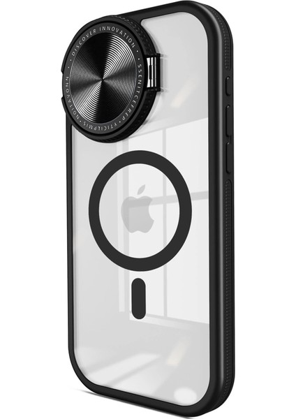 Newface Iphone 15 Kılıf Teleskop Lens Silikon Kapak - Siyah