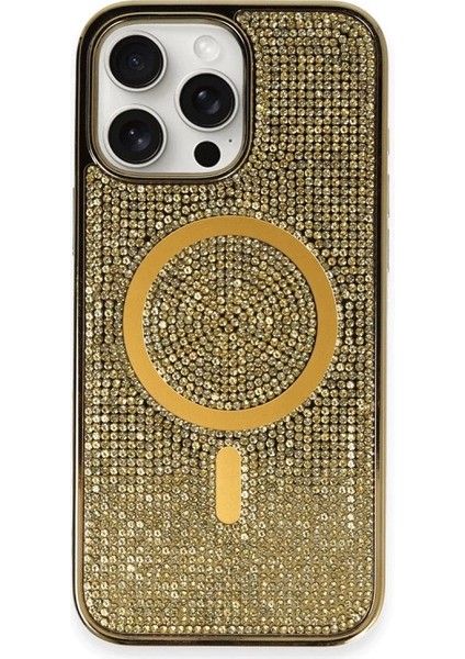 Iphone 16 Kılıf Diamond Kapak - Gold