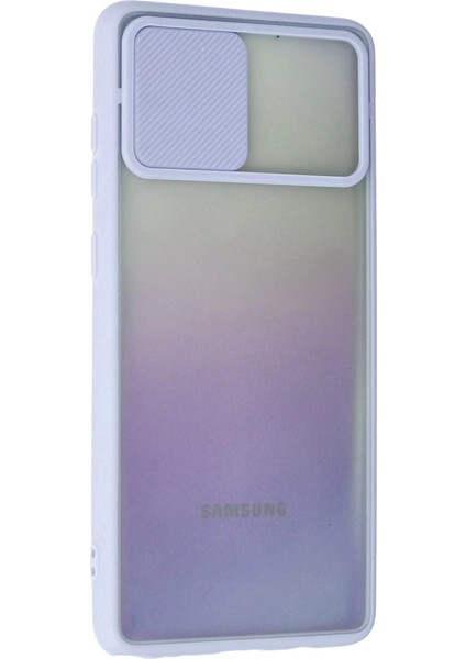 A81 / Note 10 Lite Kılıf Palm Buzlu Kamera Sürgülü Silikon - Lila modelleri