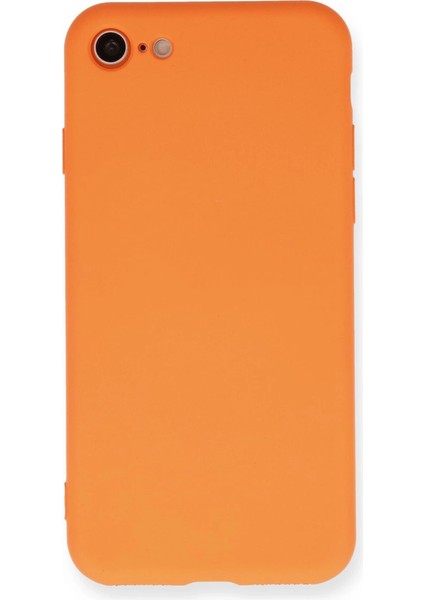 Iphone 7 Kılıf Nano Içi Kadife Silikon - Turuncu