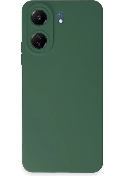 Newface Redmi 13C Kılıf Nano Içi Kadife Silikon - Koyu Yeşil