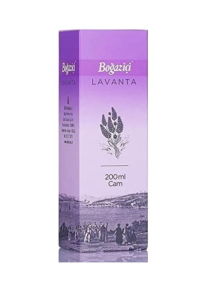 Boğaziçi Kolonya Lavanta Cam Şişe 200 Ml.