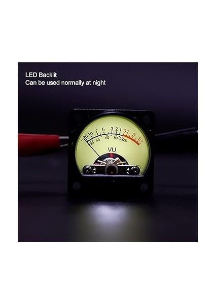 Vu O Metre Vu Metre Yüksek Hassasiyetli Sarı Işaretçi Kadran, Beyaz LED Arkadan Aydınlatmalı Amplifikatör Paneli Vu Metre Başlığı, Db Metre, 100 x 80 mm Boyut fırsatları