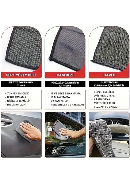 Profesyonel 11 Parça Mikrofiber Araç Oto Yıkama Seti Araç Fırçası Araç Mikrofiber Bez Seti fırsatları
