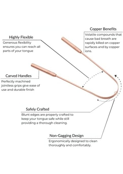 Gaia GUY%100 Saf Bakır Dil Kazıyıcı - Plastik Içermez - Saf Dil Temizleme Memnuniyeti fiyatları