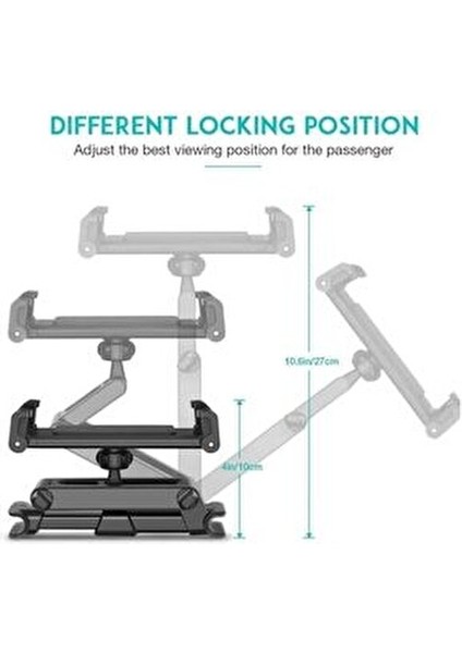 Vantuzlu Araç İçi Telefon Tutucu 360° Döner Başlık ile 4-11 inç Tabletler için Uygun