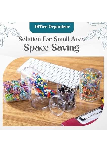 Qtip Tutucu, Makyaj Makyaj Düzenleyici Depolama, Kapaklı Şeffaf Plastik Eczacı Kavanozları, Pamuklu Çubuk Dispenseri, 2X10OZ ve 2X7OZ, 4'lü Paket, Ahşap Kapaklar, modelleri