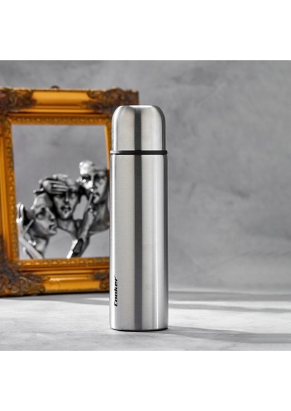 0.75LT Krom Trend Termos Paslanmaz Çelik - Sızdırmaz Kapak = Bardak (4940)