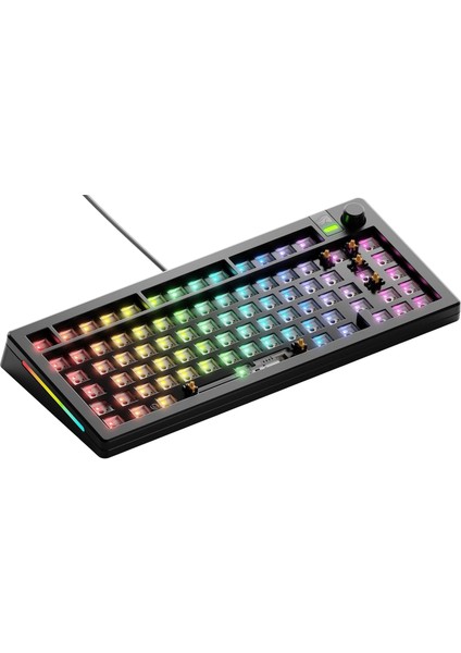 Gmmk 3 Klavye Iskeleti Düğmeli Özel Oyuncu Klavye Iskeleti,%75 Mekanik Klavye, Modüler Conta Sistemi, Değiştirilebilir 5 Ayaklı Mx, Ses Bastırıcı Köpük, Alüminyum Anahtar Plakası, Ansı (S)