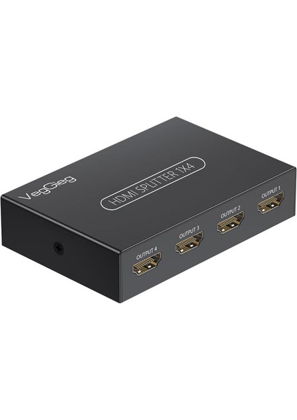 Veggieg 4K 30Hz 1 Giriş 4 Çıkış HDMI Splitter Görüntü Ayırıcı Bölücü Adaptör