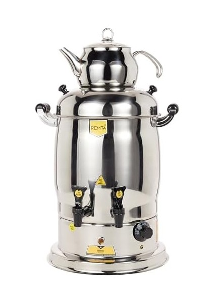 R27 Maksi Çift Demlikli Çay Semaveri, 16LT, Paslanmaz Çelik modelleri