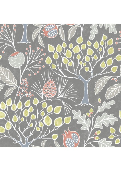 NU3039 Groovy Bahçe Gri Soy & Stick Çok Renkli Duvar Kağıdı