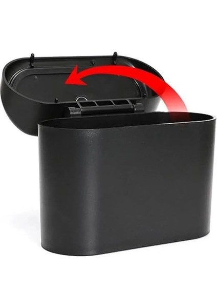 Oto Aksesuar Siyah Portatif Araç İçi Kapaklı Çöp Kutusu Taşınabilir Organizer Özellikli indirimleri