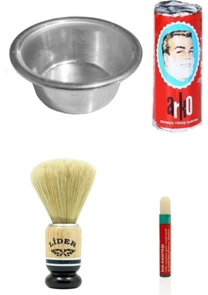 Kantaşı Hediyeli Tıraş Seti Arko Sabun Köpürtme Tası Traş Fırçası