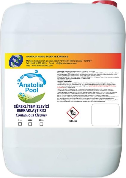 Pool Sürekli Temizleyici 10 Lt (Continuous Cleaner)