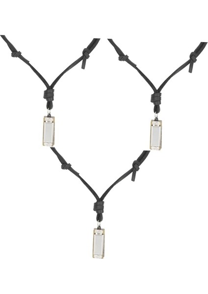 3 Parça Metal Zincir Armonika Küçük Armonika Kolye Parti Kolye Armonika Kolye Kolye Resmi Düdük Müzikal Armonika Oyuncak Islık Çalışmak Alaşım Kayıt Cihazı Cep