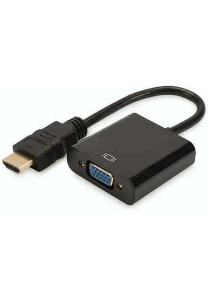 HDMI To VGA Kablo Çevirici Dönüştürücü Görüntü Siyah