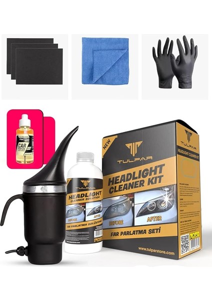 Buharlı Far Temizleme Far Parlatma Avantajlı Set Paket (Headlight Cleaner Kıt)
