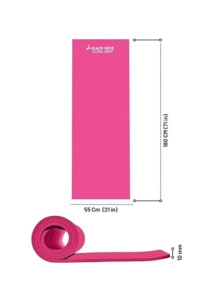 Deer Ultra Light Pilates Yoga Kamp Matı Egzersiz Minderi Kaymaz Taban 180X55 cm 10 mm modelleri