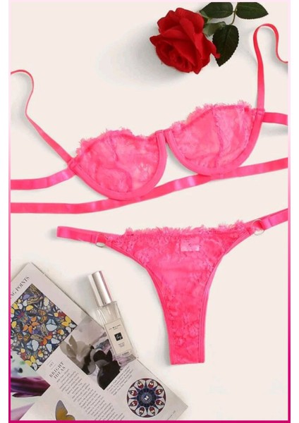 Kadın Dantel Destekli Iç Giyim Takımı – Ayarlanabilir Askılı, Zarif Dantel ve Şerit Detaylı Bralet Set modelleri