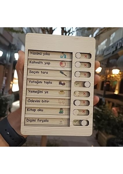 Ahşap Günlük Rutin ve Sorumluluk Panosu Çocuklar Için Eğitici Görev Takip Tablosu modelleri