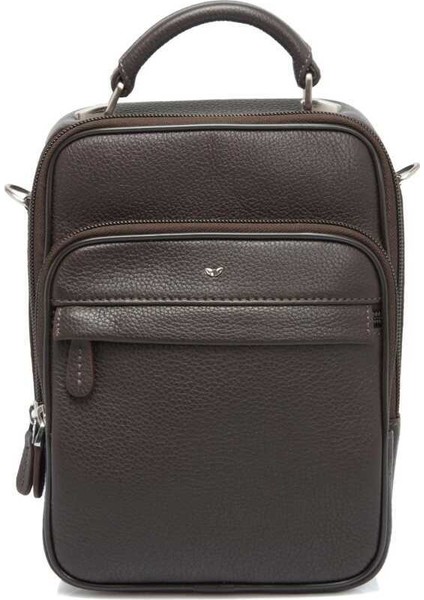 Kahve Hakiki Deri Erkek Çapraz Askılı Çanta - S1AC00002923-A7P