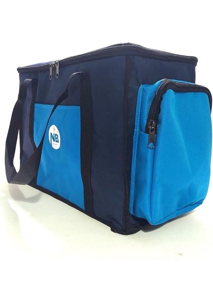 Yalıtımlı Piknik Soğutucu Çanta, Yan Cepli, Taşıma Askılı, Orta Boy, (Lacivert-Mavi) modelleri