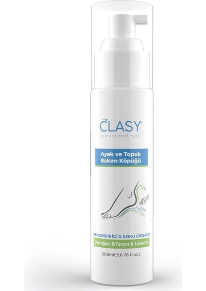 Ayak ve Topuk Bakım Köpüğü – Çatlamış Topuk Onarıcı, Nemlendirici Ayak Kokusu Giderici Çay Ağacı Yağı, Tarçın ve Lavanta ile – Kuru ve Sert Ayaklar Için Günlük Besleyici Bakım, 200 ml