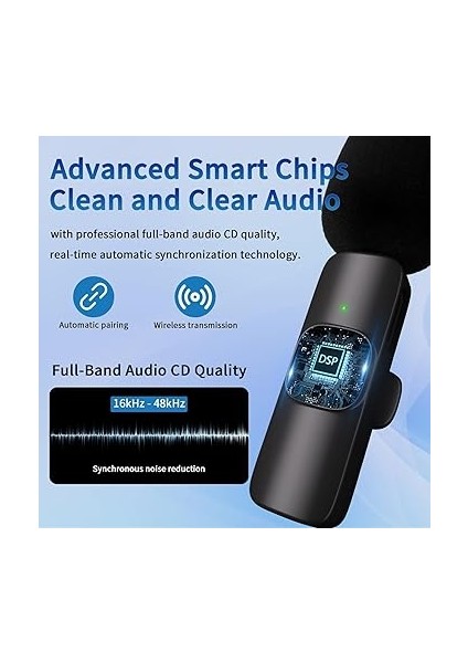 Profesyonel Kablosuz Mikrofon, Iphone, Ipad, Kablosuz Yaka Yaka Çok Yönlü Kondenser Kayıt Mikrofonu Video Kaydı, Canlı Yayın, Röportaj Podcast Vlog Youtube Tiktok modelleri