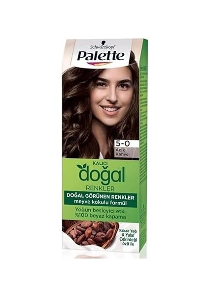 Kalıcı Doğal Renkler 5-0 Açık Kahve Kakao Yağı & Yulaf Çekirdeği Özlü Saç Boyası fiyatları