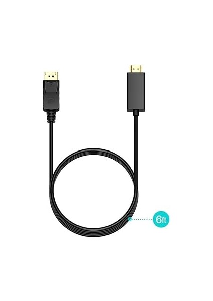 1843 1.8 Metre Displayport To HDMI Çevirici Dönüştürücü Adaptör Kablosu 24 Ayar Altın Kaplama Giriş Uçları Yüksek Kaliteli modelleri