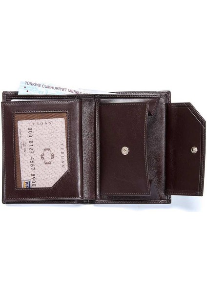 Kahve Hakiki Deri Erkek Cüzdan - S1CE00001108-B07