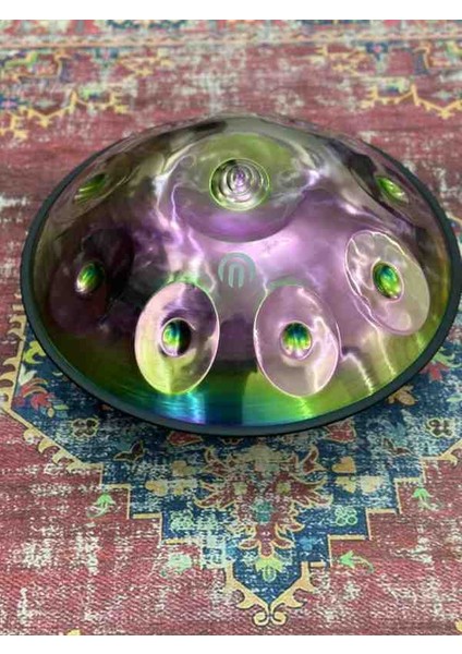 - Titanium Handpan -9 Tonlu -Re Minör ( -Bakım Yağı ,takmalı / Çıkarmalı Renkli Kuşak ve Çanta) )