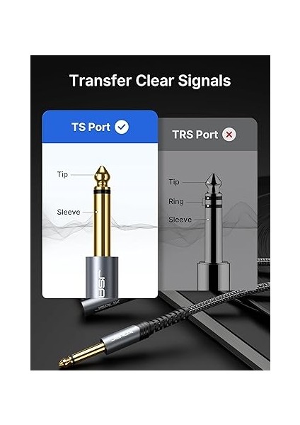 6,35 mm Gitar Kablosu 4,5 M, Enstrüman Kablosu, Elektronik Gitar, Bas, Davul, Pedallar, Amplifikatör, Mikser, Tuner, Hoparlör, Akustik, Dik Açılı Jak Kablosu Gitar ile Uyumlu modelleri