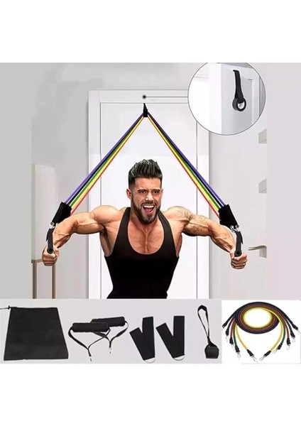 Direnç Lastiği Seti 11 Parça – Fitness, Pilates, Evde Spor ve Vücut Geliştirme Egzersiz Seti modelleri