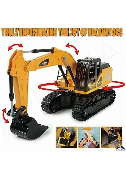 Kumandalı Full Fonksiyon Şarjlı Paletli Hareketli Kepçeli Rc Ekskavatör modelleri