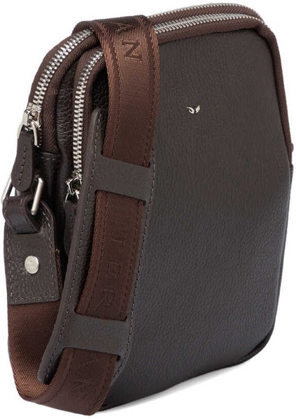 Kahve Hakiki Deri Erkek Çapraz Askılı Çanta - S1AC00021187-A7P