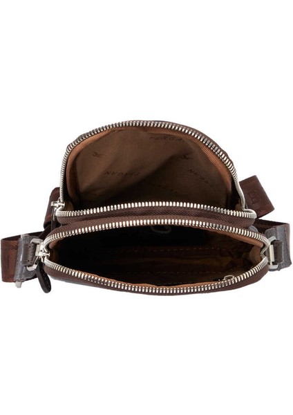 Kahve Hakiki Deri Erkek Çapraz Askılı Çanta - S1AC00021187-A7P