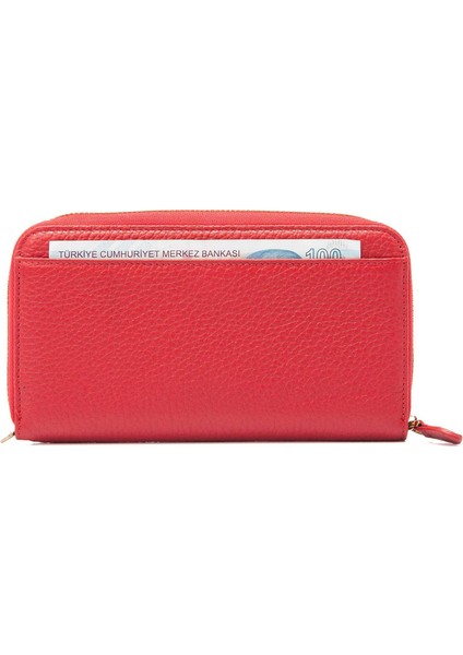 Kırmızı Hakiki Deri Kadın Cüzdan - S1CB00005734-B68
