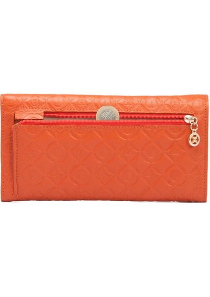 Turuncu Hakiki Deri Kadın Cüzdan - S1CB00005783-L7E