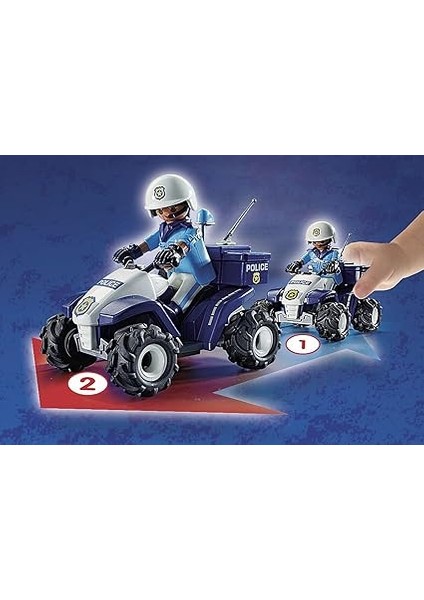 City Action 71092 Polis Dörtçeker Arazi Aracı Geri Çekilebilir Motorlu, Eğlenceli Yaratıcı Rol Yapma Oyunu, Oyun Seti, 4 Yaş ve Üzeri Çocuklar Için Uygun Oyun Seti indirimleri